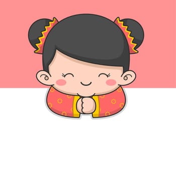 Cute Chinese New Year Girl Greeting