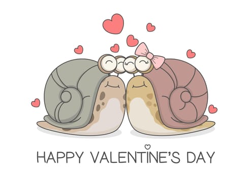 Cute Snails Couple Valentines Day