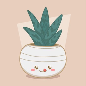 Long Succulent In Cute Round Pot