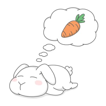 Cute Bunny Rabbit Dreaming Rabbit