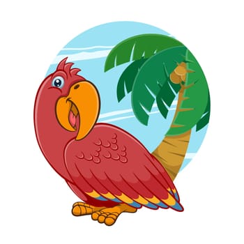 Cartoon Parrot Bird With Background