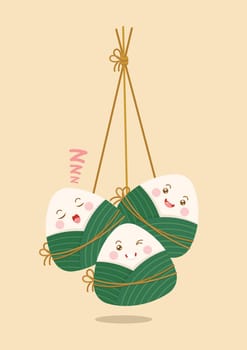 zongzi sticky rice dumplings characters