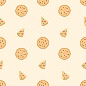 cute pizza and slice seamless pattern