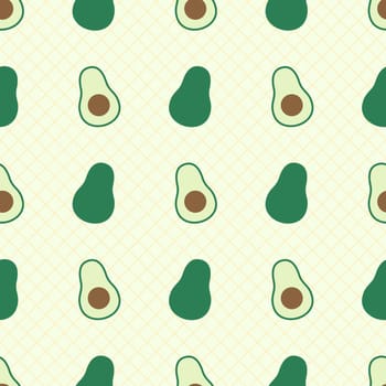 fresh avocado fruit seamless pattern