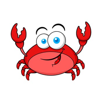 Funny Red Crab Cartoon Character