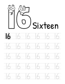 Number Tracing Book Interior For Kids. Children Writing Worksheet. Premium Vector Elements.-17