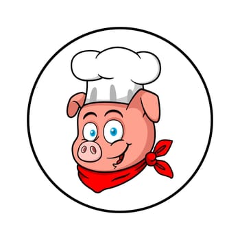 Pig Chef Mascot Logo Character