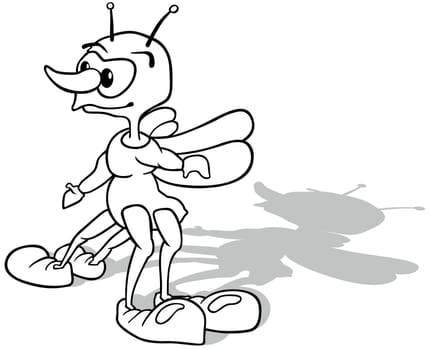 Drawing of a Four-legged Funny Beetle