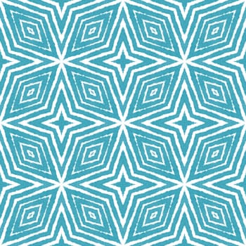 Ethnic hand painted pattern. Turquoise