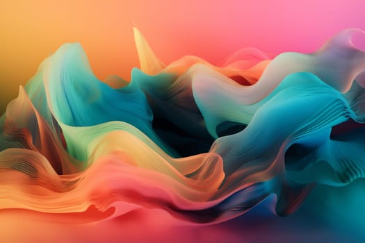 background element vibrant curve pattern liquid color line graphic wavy pink bright. Generative AI.