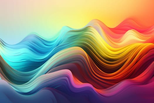 background bright digital backdrop color curve graphic blue red vibrant shape concept decorative abstract flowing wallpaper banner neon. Generative AI.