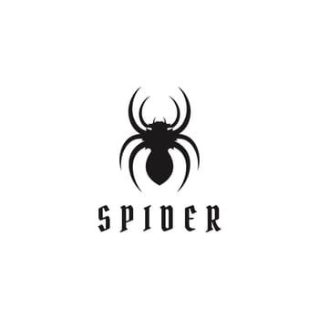 Animal Arachnida spider or tarantula logo silhouette design vector template.
