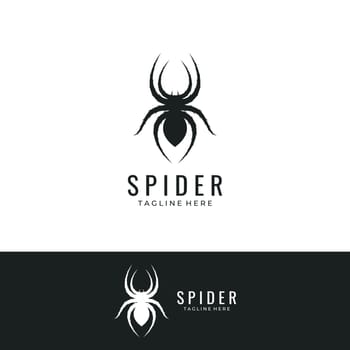 Animal Arachnida spider or tarantula logo silhouette design vector template.