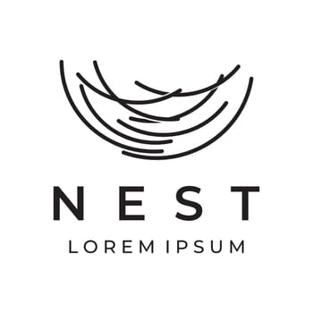 Bird's nest hipster logo design vector illustration.