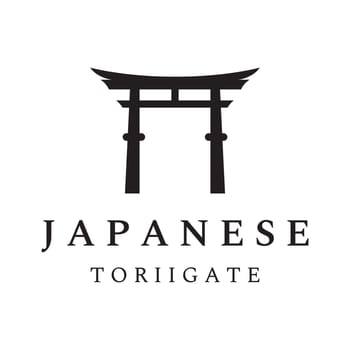 Creative design of ancient japanese tori gate logo.Japan heritage, culture and history tori gate.Logo for business.