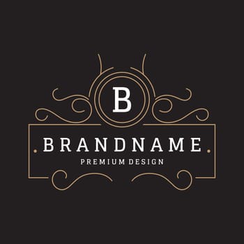 Minimalist and elegant ornament logo design. Luxury ornament logo template for business, wedding, badge, restaurant, hotel, boutique and fashion.