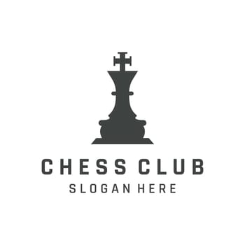 Chess strategy game template logo with kings, pawns and rooks. Logos for tournaments, chess teams and games.