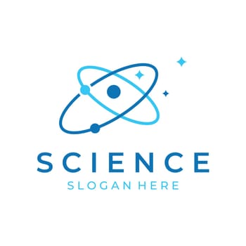 Modern science particle or molecule element logo design. Logo for science,atom,biology,technology,physics,lab.