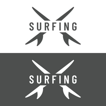 Vintage surfboard Logo template,surfing on a summer beach.For business,badge,holiday, ,label,emblem.