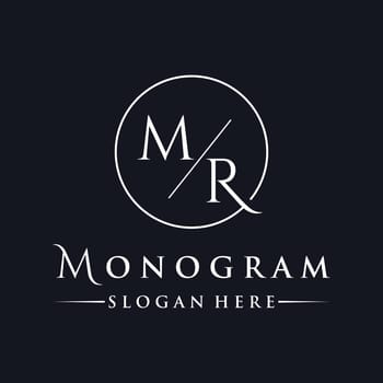 Luxury letters MR , RM , M , R with an elegant, modern and unique monogram. Logo for business card , business , brand , company.