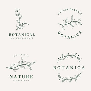 Hand drawn organic botanical organic feminine delicate Logo design for florist, wedding, badge, photographer and beauty.