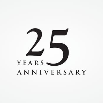 25th Anniversary Celebration Logotype Design.Can be for greeting card, celebration, invitation.