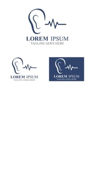 sense of hearing ear icon logo vector design template illustration