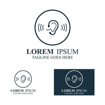 sense of hearing or ear icon logo vector design template illustration