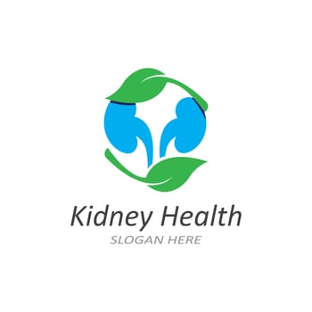 Kidney health and kidney care logo using icon design concept vector illustration