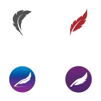 feather logo and symbol illustration