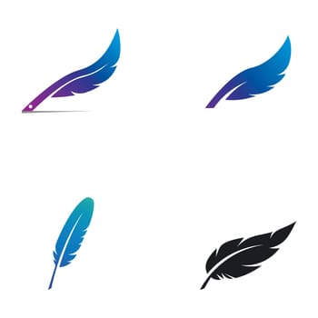 feather logo and symbol illustration