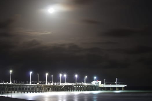 Fisherman's pier at night. Long exposure
