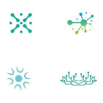 Neuron logo or nerve cell logo with vector concept.