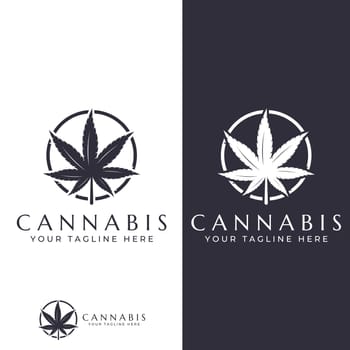 Marijuana or cannabis leaf logo or illustration template vector design.