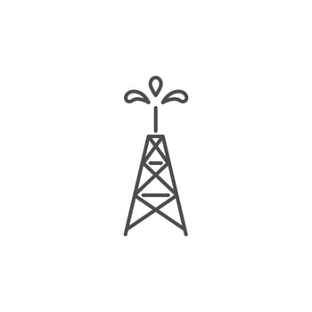 Oil rig related vector linear icon