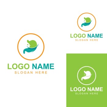 stomach health and stomach care logo design icon vector template