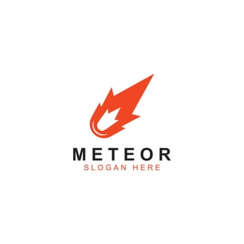 Logo design vector template illustration, meteor or space object.