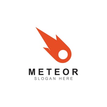 Logo design vector template illustration, meteor or space object.