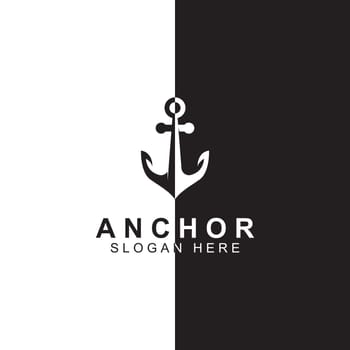 Logo and anchor symbol design vector illustration template.