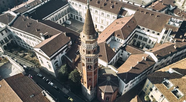 Aerial view of the Church of San Gottardo in Milan