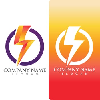 Thunderbolt flash energy logo and symbol vector