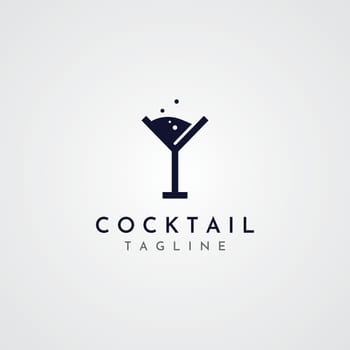 Alcohol cocktail logo, nightclub drinks.Logos for nightclubs, bars and more.In vector illustration concept style.