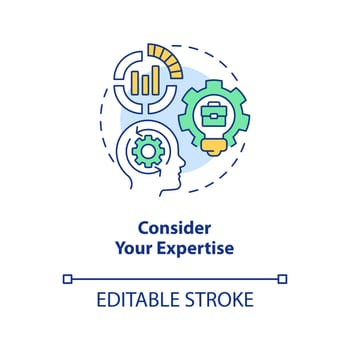 Consider expertise concept icon