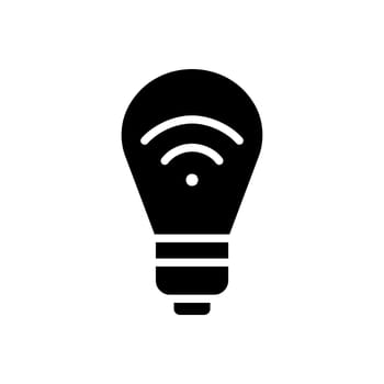 Smart light bulb black glyph icon