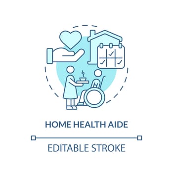 Home health aide blue concept icon