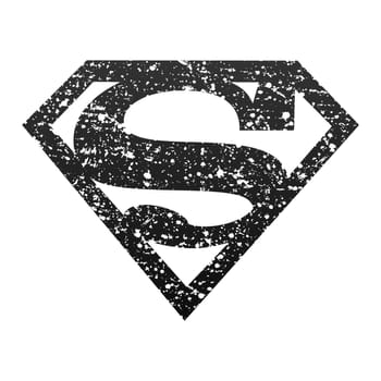 DC Superman logo symbol of superhero with grunge texture style. Editable, resizable, EPS 10, vector illustration.
