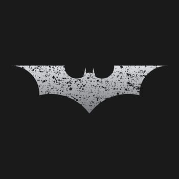 DC Batman logo symbol of superhero with grunge texture style. Editable, resizable, EPS 10, vector illustration.
