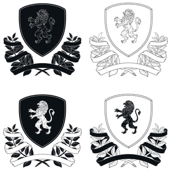 Medieval Coat of Arms with rampant lion