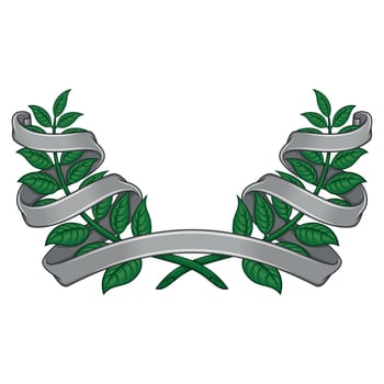 Vector design of laurel wreath with ribbon