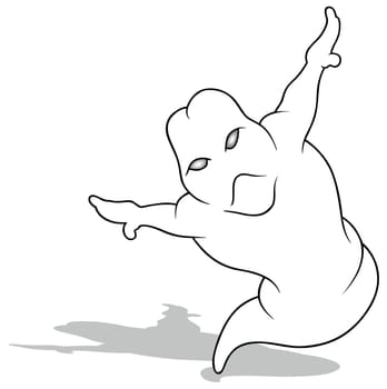 Drawing of a Flying Ghost